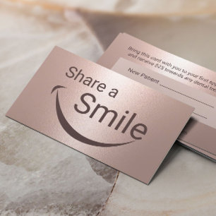 Dentist Smile Modern Rose Gold Dental Referral