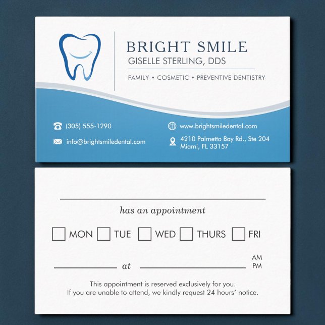 Dentist Smile Tooth Office Appointment Reminder   Card (Creator Uploaded)