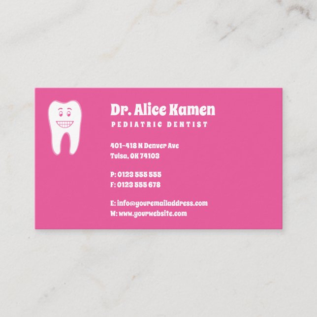 Dentist | Smiling Tooth Business Card (Front)