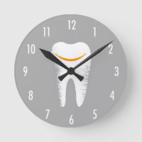 Dentist Smiling Tooth Modern Silver Dental Office