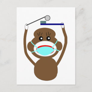 Dentist Sock Monkey Shirts and Gifts--Adorable Postcard