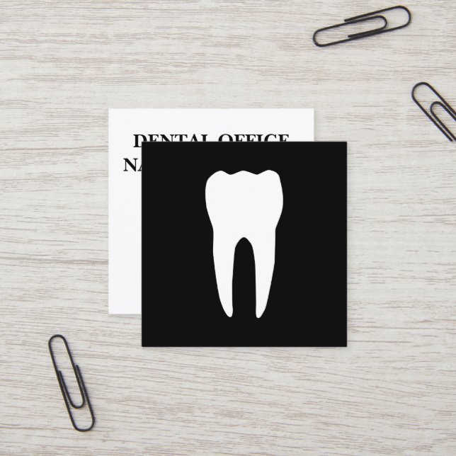dentist square business card (Front/Back In Situ)