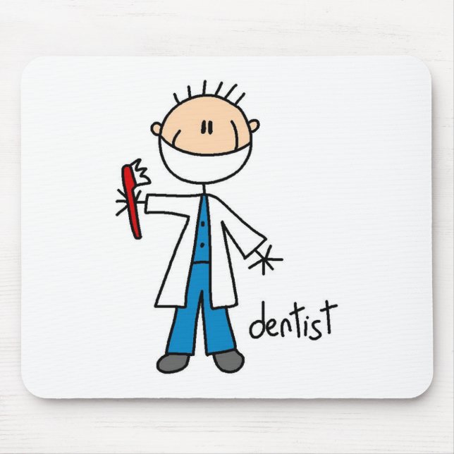Dentist Stick Figure Mouse Mat (Front)
