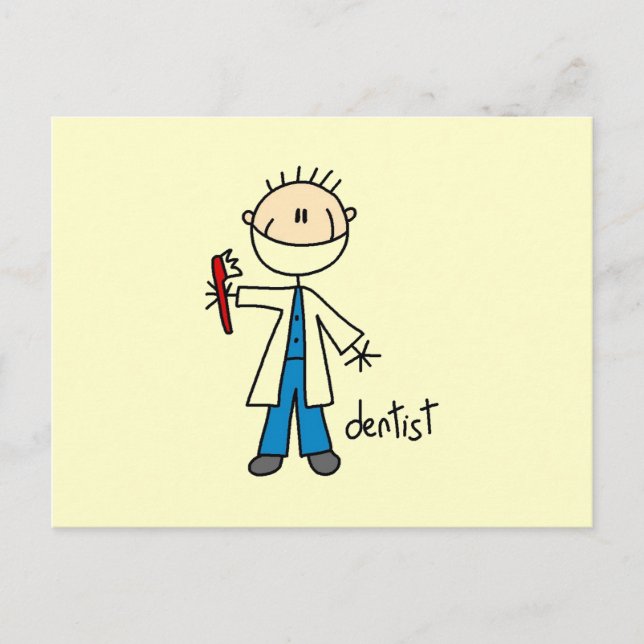 Dentist Stick Figure Postcard (Front)