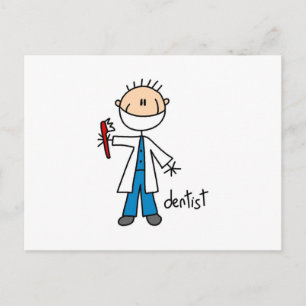 Dentist Stick Figure Postcard