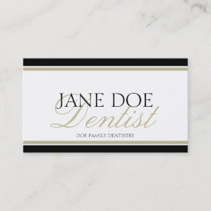 Dentist Tan Script Business Card