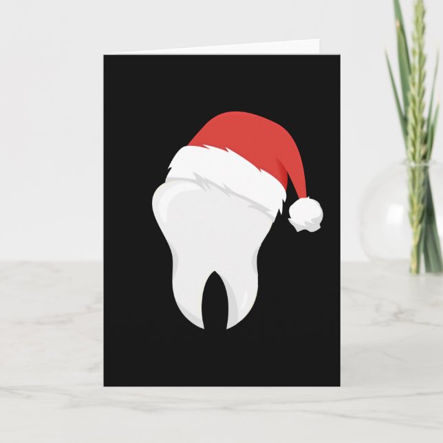 Dentist Teeth Christmas Hat Tooth Gift Card (Front)