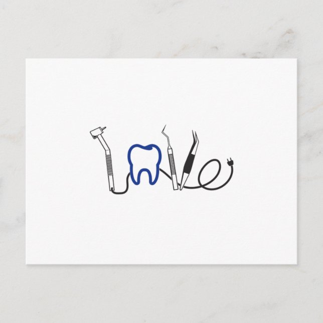 Dentist Teeth Dental LoveTooth Love Funny Gift Postcard (Front)