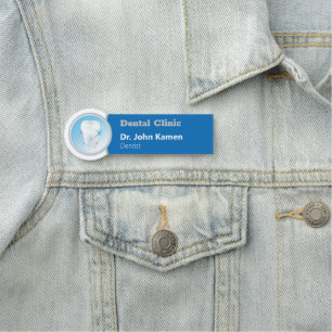 Dentist Teeth Modern Logo Name Tag