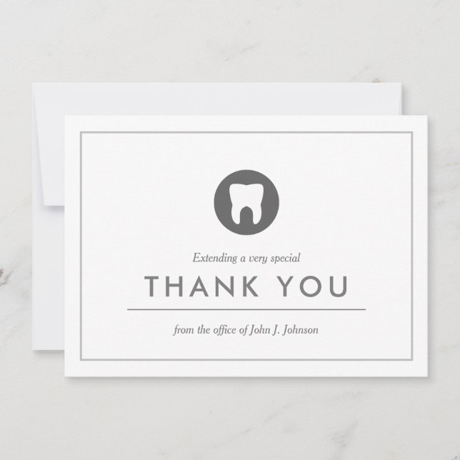Dentist Themed | Minimalist Flat Thank You Card (Front)