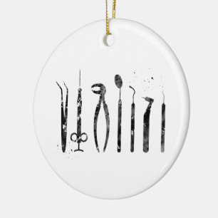 Dentist Tools Ceramic Tree Decoration