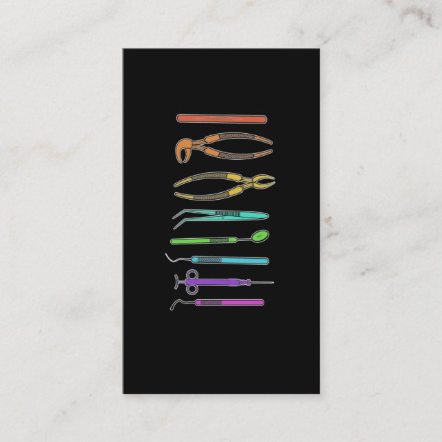 Dentist Tools Dental Assistant Dental Business Card (Front)