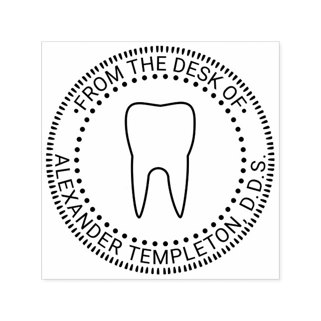 Dentist Tooth #2 “From the desk of”, “office of” Self-inking Stamp (Design)