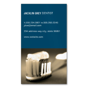 Dentist Tooth Brush Magnetic Business Card