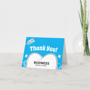 Dentist Tooth & Bubbles Blue Dental Thank You