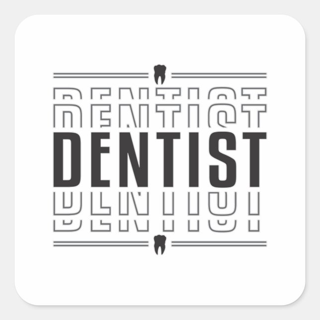 Dentist Tooth Dentistry Dental Funny Gift Idea Square Sticker (Front)