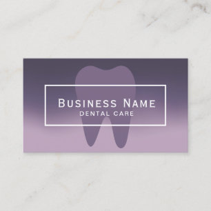 Dentist Tooth Elegant Purple Ombre Dental Care Business Card