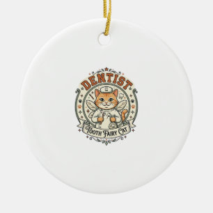Dentist Tooth Fairy Cat Dentist Tooth Fairy Cat Vi Ceramic Tree Decoration