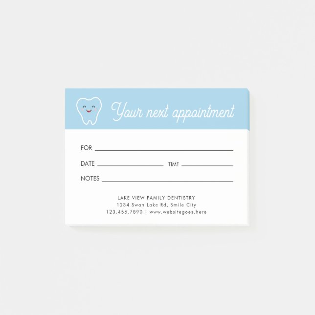 Dentist Tooth Logo Dental Hygienist Appointment Post-it Notes (Front)