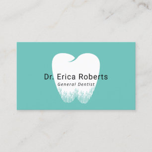 Dentist Tooth Logo Minimalist Teal Dental Care Business Card