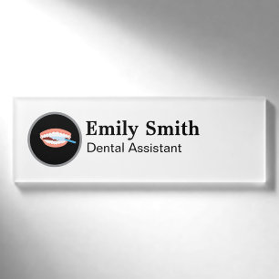 Dentist Tooth Logo Name Tag