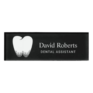 Dentist Tooth Logo Professional Dental Assistant Name Tag