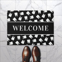 Dentist Tooth Pattern Plain Black Dental Office