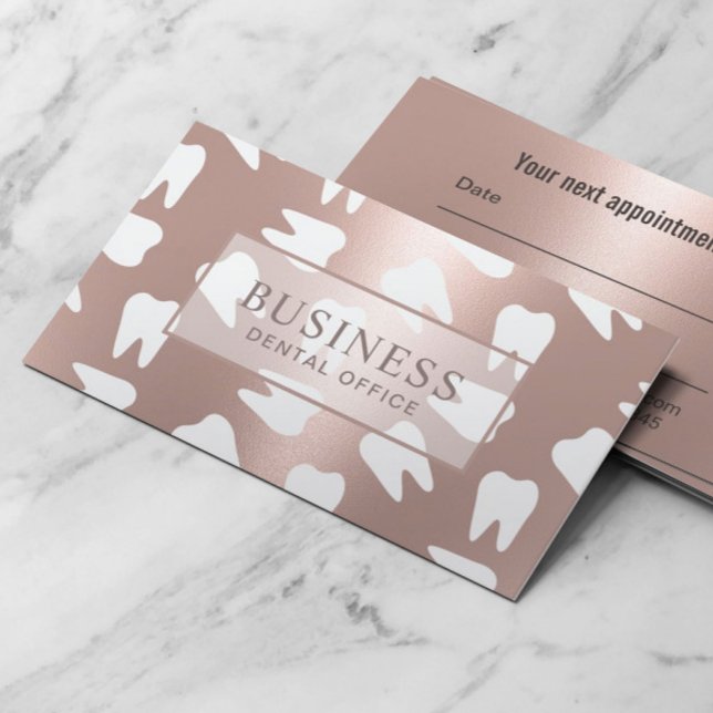 Dentist Tooth Pattern Rose Gold Dental Appointment (Creator Uploaded)