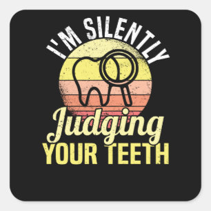 Dentist Tooth Profession Dental Technician Dental Square Sticker