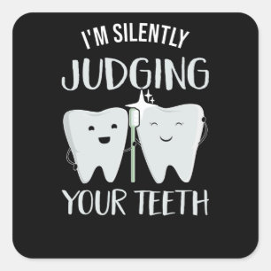 Dentist Tooth Profession Dental Technician Dental Square Sticker