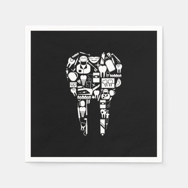 Dentist Tooth Teeth Dentistry Mouth Doctor Gift Napkin (Front)