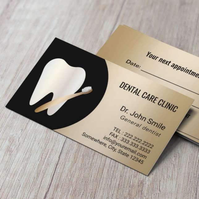 Dentist Tooth & Toothbrush Gold Dental Appointment (Creator Uploaded)