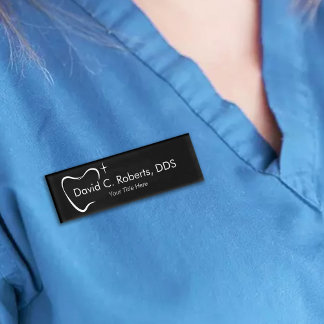 Dentist Tooth Typography Dental Assistant Name Tag