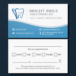 Dentist Toothbrush Office Appointment Reminder Card