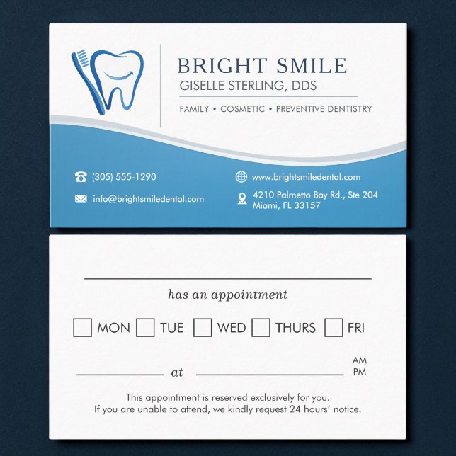 Dentist Toothbrush Office Appointment Reminder   Card (Creator Uploaded)