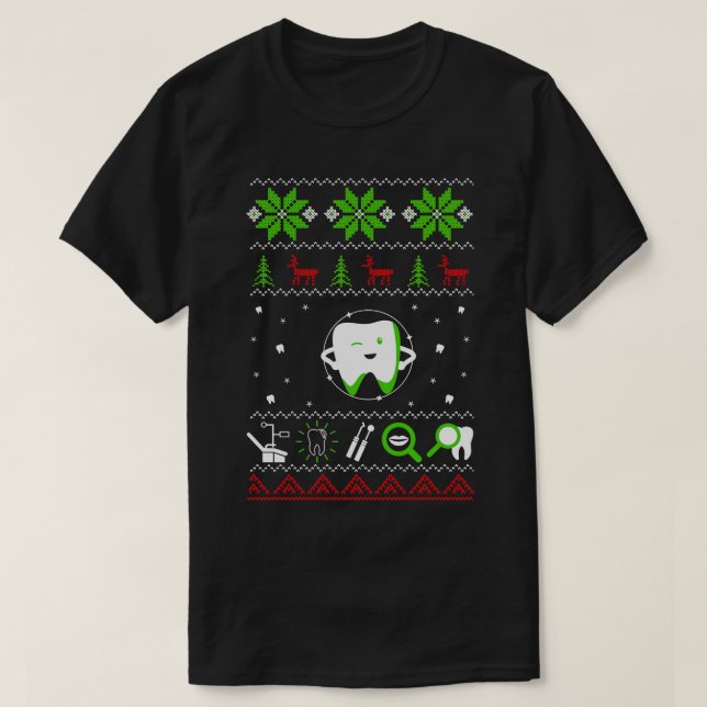 Dentist Ugly Christmas Sweater Happy Holidays (Design Front)