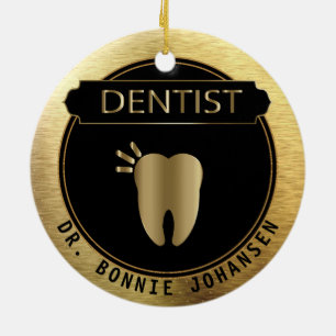 Dentist - UpScale Black and Gold Ceramic Tree Decoration