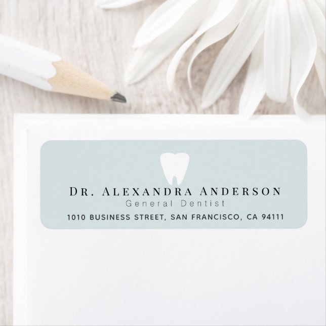 Dentist White Teeth Light Blue Return Address (Insitu)