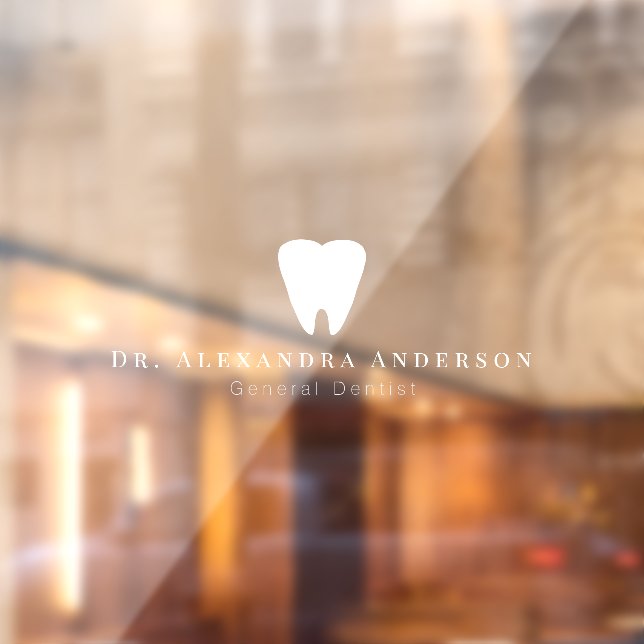 Dentist White Teeth Light Blue Window Cling (Sheet 2)