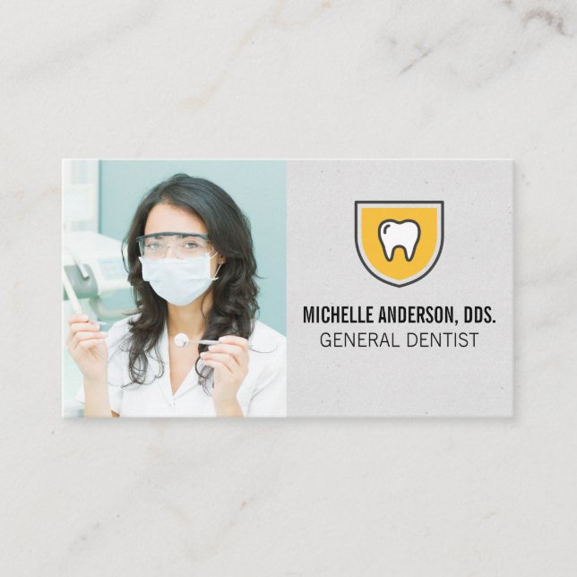 Dentist with Dental Tools Business Card (Front)