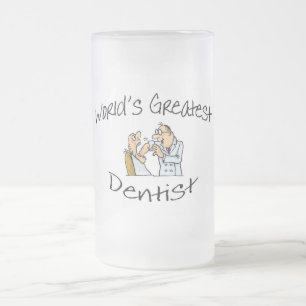 Dentist Worlds Greatest Frosted Glass Beer Mug