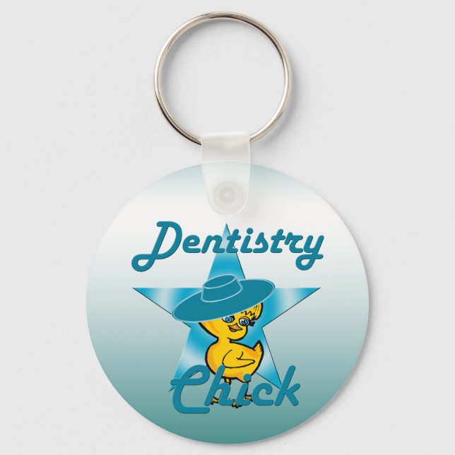 Dentistry Chick #7 Key Ring (Front)