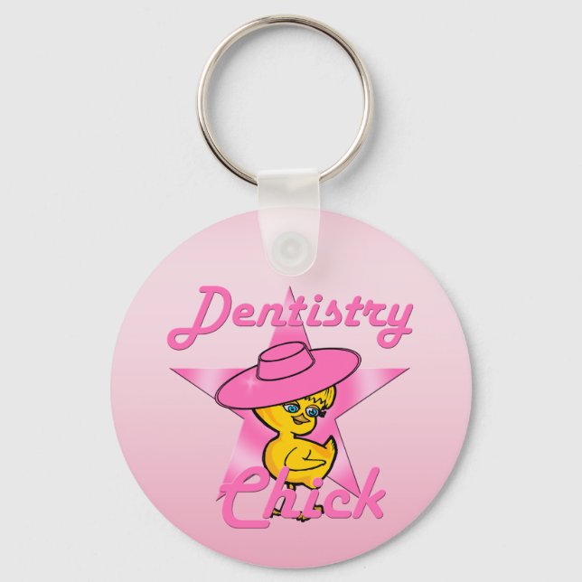 Dentistry Chick #8 Key Ring (Front)
