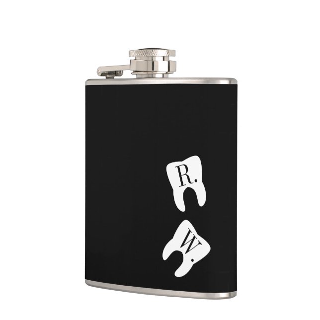 Dentistry Custom Initialled Teeth Hip Flask (Left)