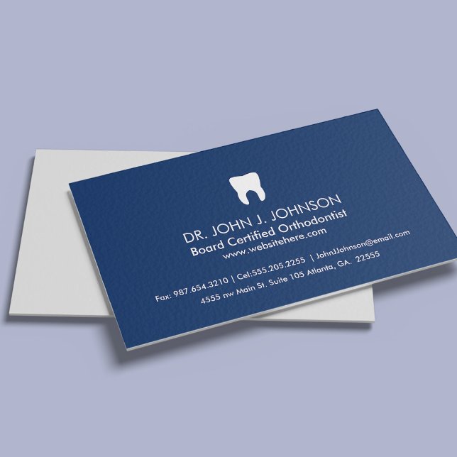 Dentistry Professional Solid Navy Business Card (Creator Uploaded)