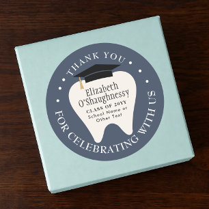  Dentistry School Tooth Graduation Thank You Classic Round Sticker