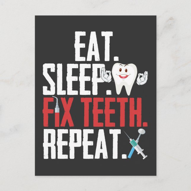 Dentistry Tooth Dentist Humour Dental Assistant Postcard (Front)