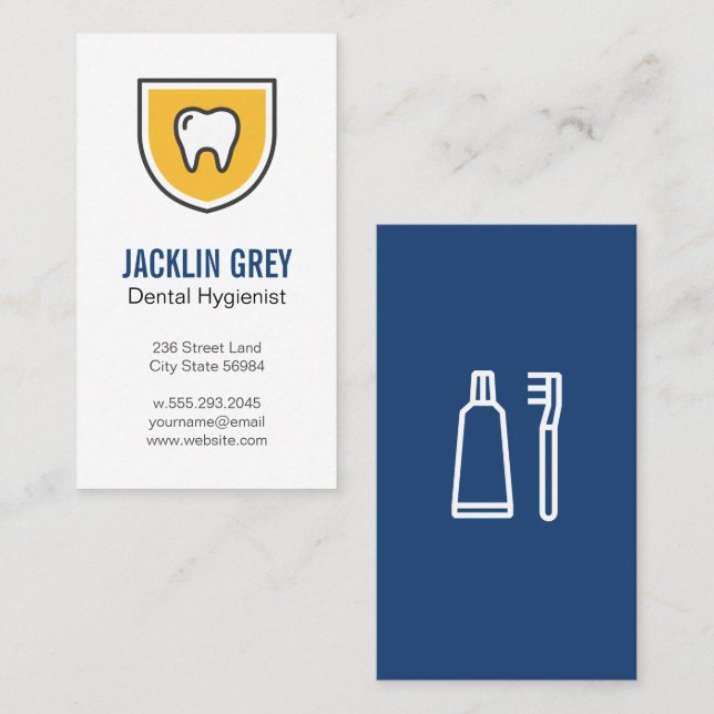 Dentistry Tooth Logo Business Card (Front/Back)