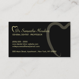 Dentistry Yellow Black Simple Teeth Business Card