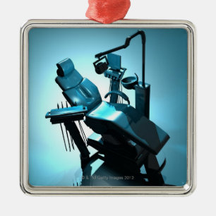 Dentist's chair, computer artwork. metal tree decoration